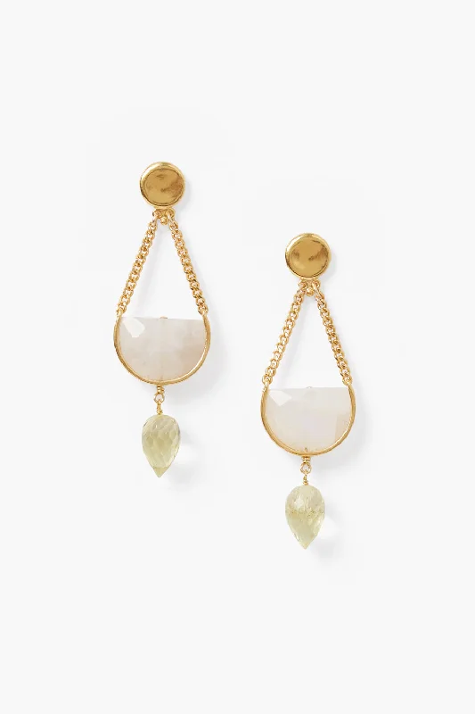 Tourmaline Drop Earrings for Multicolored-Luna Teardrop Earrings Moonstone Mix