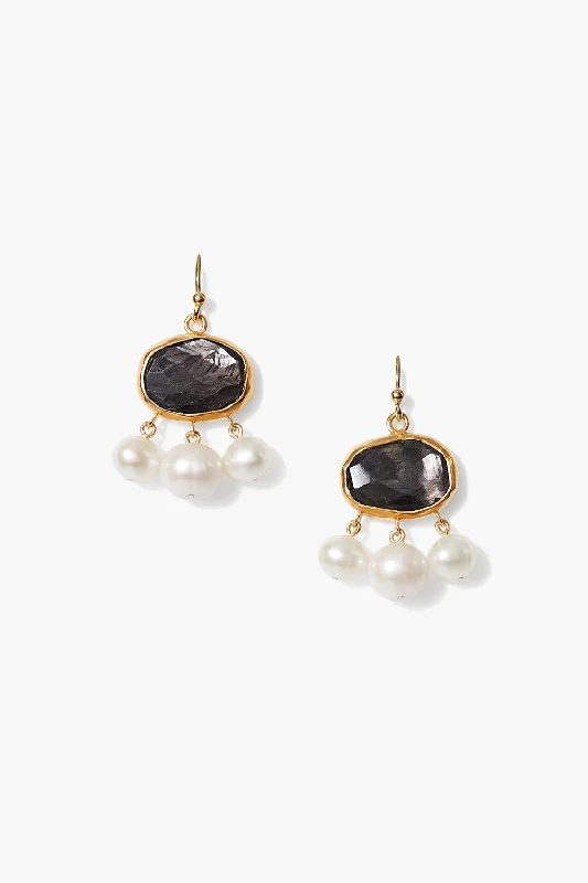 Amber Drop Earrings for Warm-Marseille Drop Earrings Hypersthene Mix