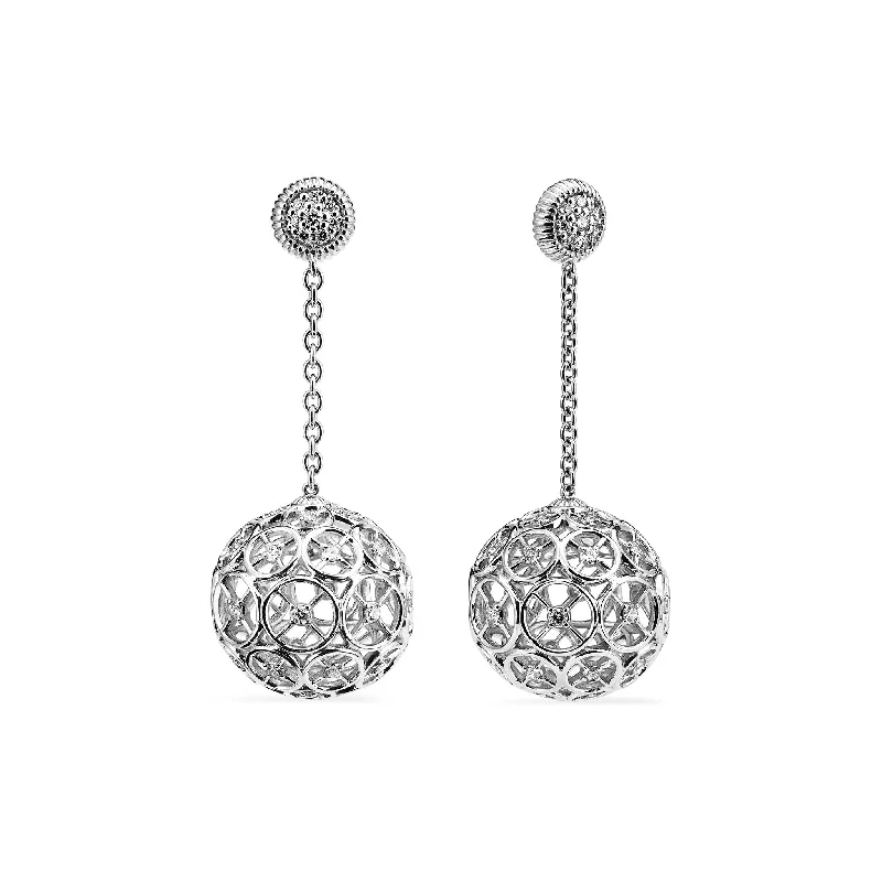 Patterned Drop Earrings for Interest-Max Ball Drop Earrings with Diamonds