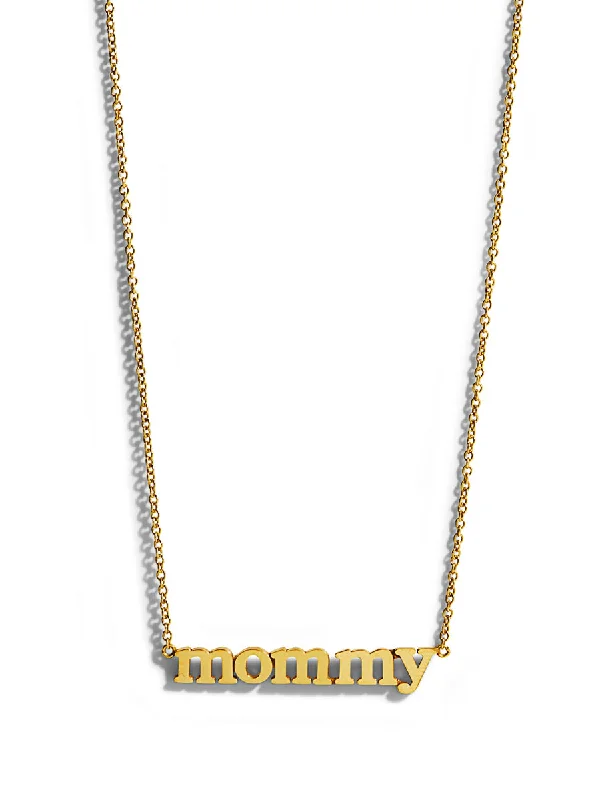 Elegant sapphire necklaces and pendants with blue gemstones for luxury and style -Mommy Yellow Gold Necklace