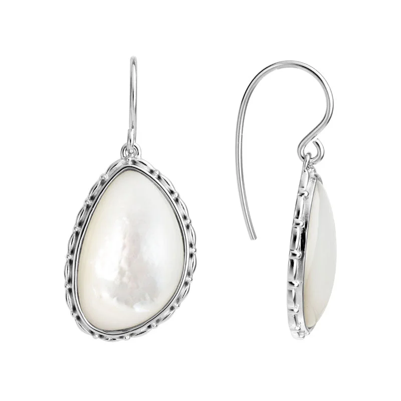 Sparkling Drop Earrings for Shiny-Mother of Pearl Drop Earrings