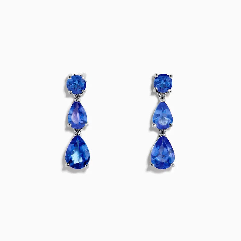 Apatite Drop Earrings for Soft-Nahla Siri 925 Silver Tanzanite Drop Earrings