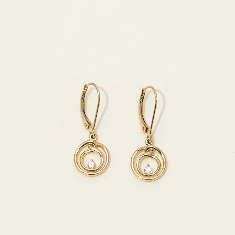 Free-Spirited Drop Earrings for Bohemian-Northern Star Embrace Diamond Drop Earrings in 14kt Yellow Gold (1/10ct tw)