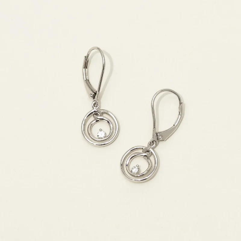 Colorful Drop Earrings for Vivid-Northern Star Embrace Diamond Drop Earrings in Sterling Silver (1/10ct tw)