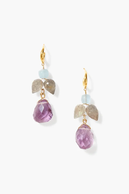 Embellished Drop Earrings for Fancy-Ophelia Drop Earrings Amethyst Mix