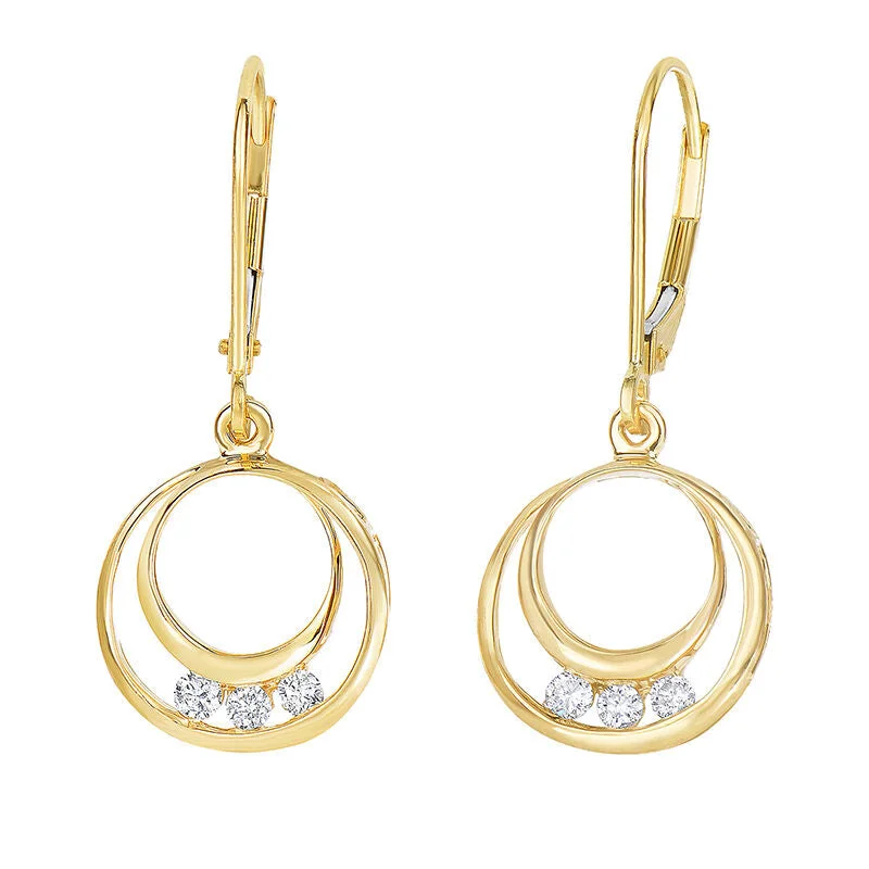 Gym Drop Earrings for Active-Past Present Future Circle Diamond Drop Earrings