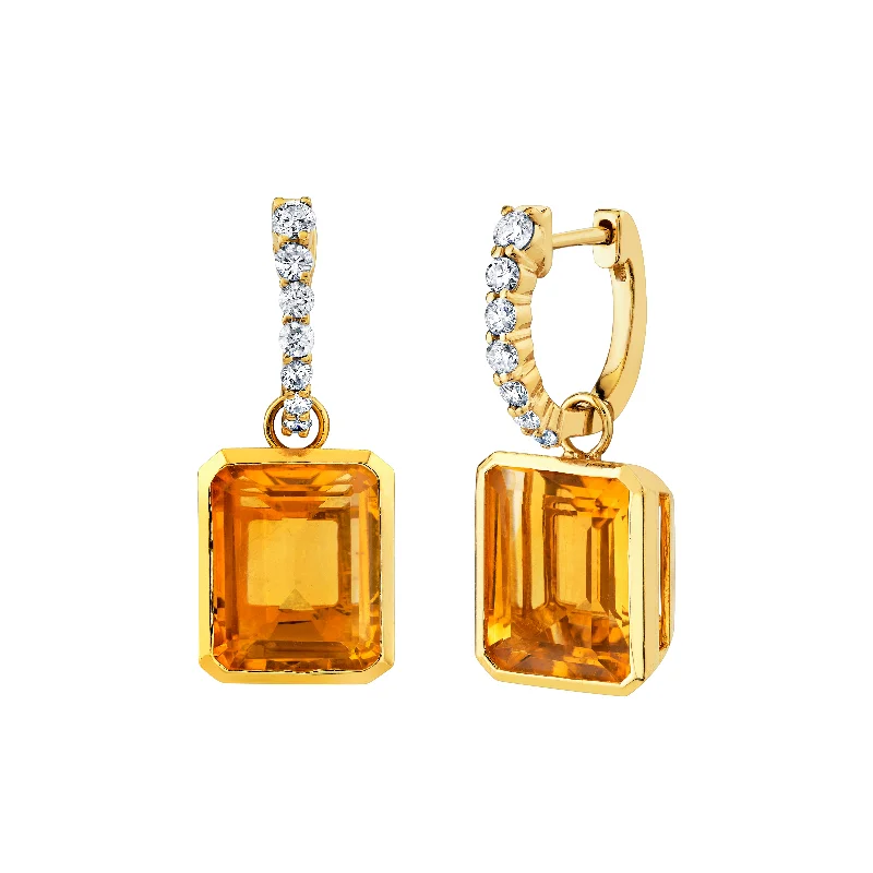 Work Drop Earrings for Professional-Citrine Drop Earrings