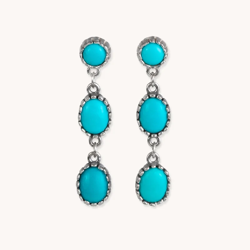 School Drop Earrings for Students-Radiante: Daybreak Turquoise Drop Earrings