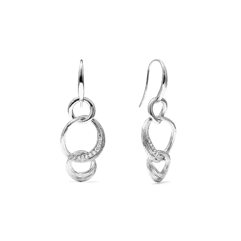 Simple Drop Earrings for Subtle-Santorini Triple Link Drop Earrings with Diamonds