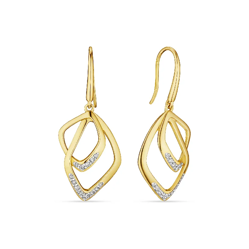 Classic Drop Earrings for Timeless-Selvaggia Drop Earrings with Diamonds in 14K