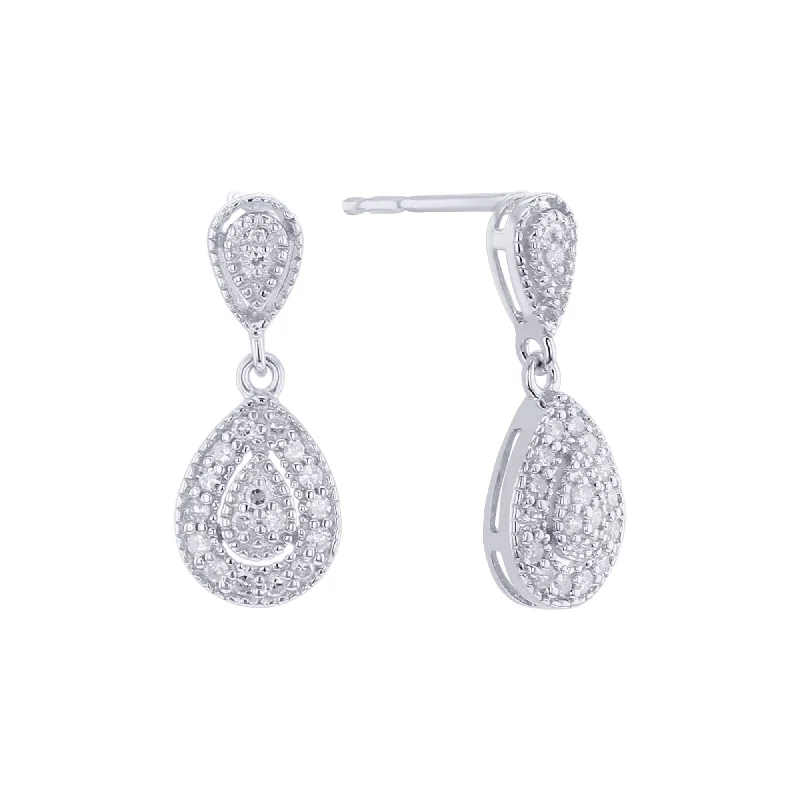 Embellished Drop Earrings for Fancy-Silver Serenity Diamond Drop Earrings