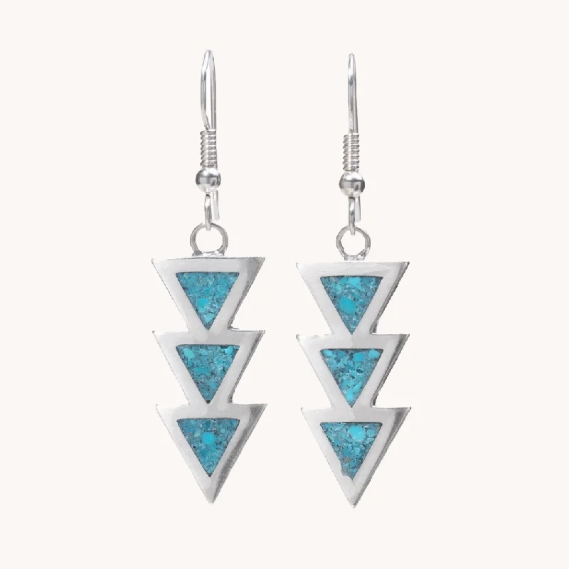 Travel Drop Earrings for On-The-Go-SkyWeaver: Azteca Turquoise Drop Earrings