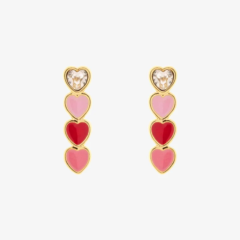 Party Drop Earrings for Glamorous-Smitten Enamel Heart Drop Earrings