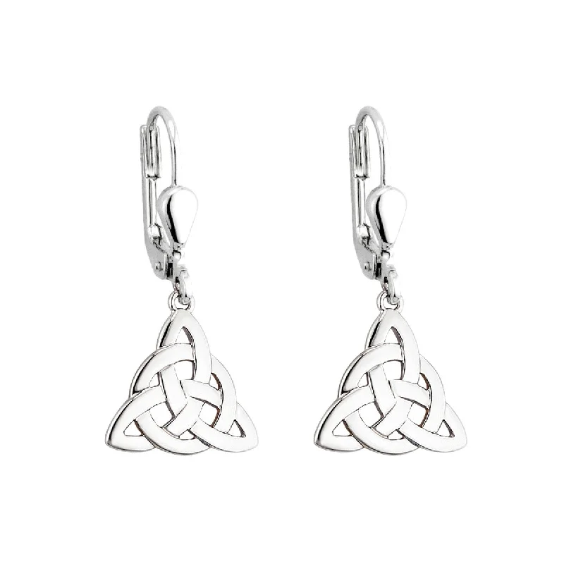 Fashionable Drop Earrings for Style-Silver Celtic Knot Drop Earrings