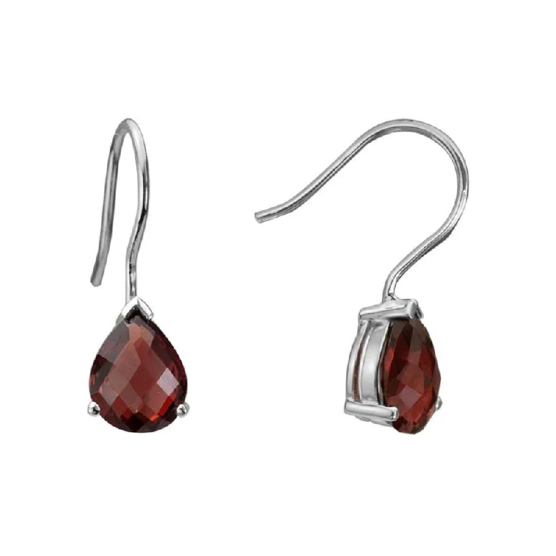 Twisted Drop Earrings for Stylish-Sterling Silver Garnet Drop Earrings