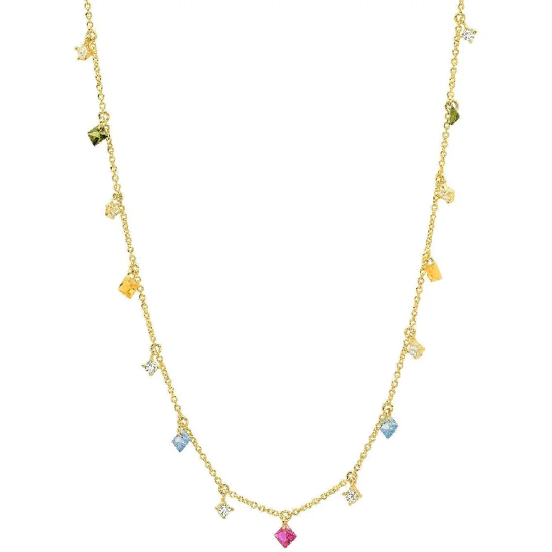 Simple necklaces and pendants with smooth finishes for a minimalist style -TAI MULTI COLORED DANGLE CHAIN NECKLACE