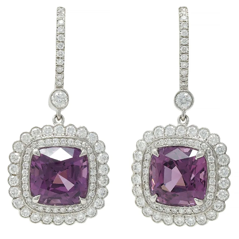 Mysterious Drop Earrings for Intriguing-Tiffany & Co. Legacy 4.88 CTW Spinel Diamond Platinum Drop Earrings