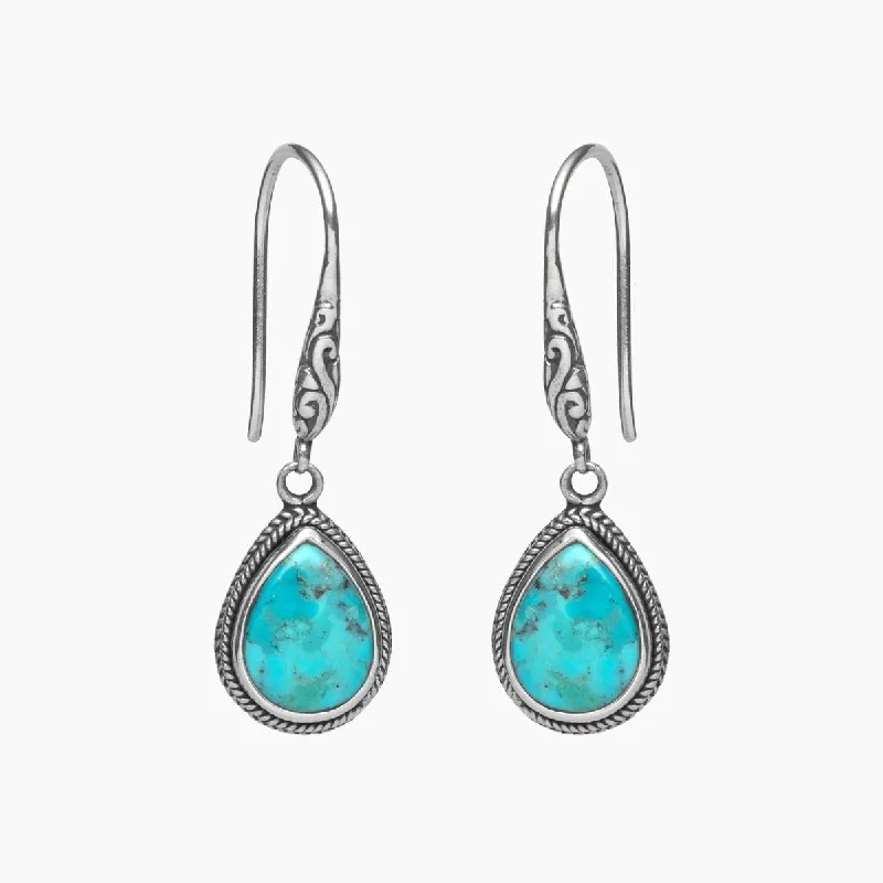 Trendy Drop Earrings for Fashion-Turquoise Small Teardrop Earrings