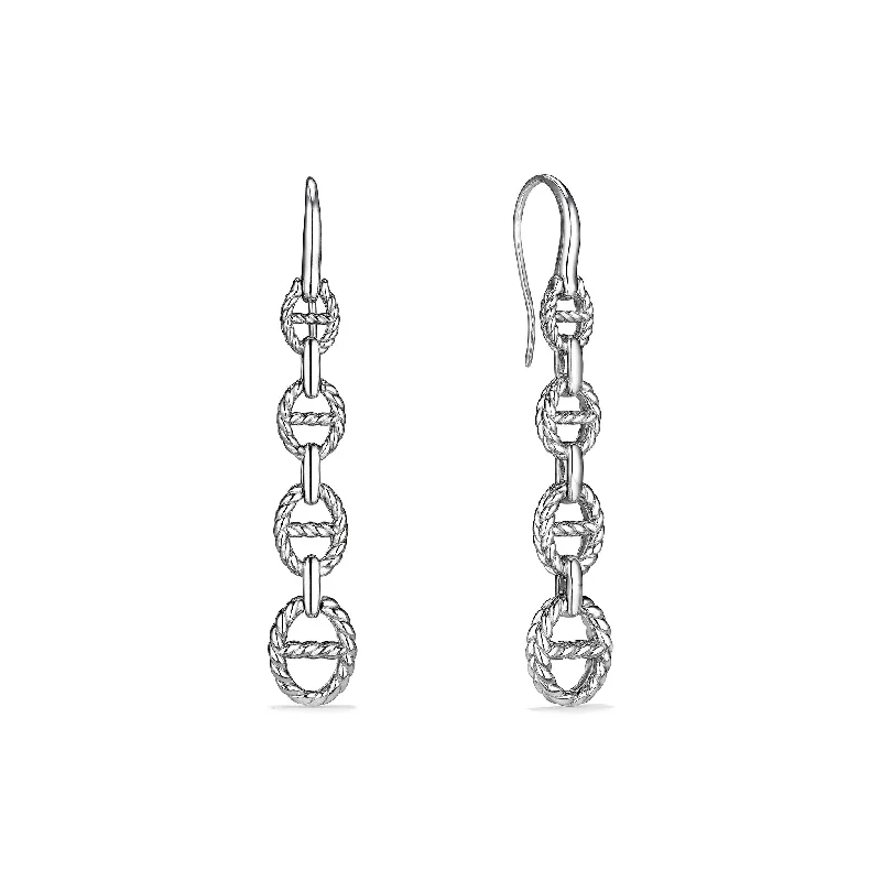 Lightweight Drop Earrings for Comfort-Vienna Graduated Link Drop Earrings