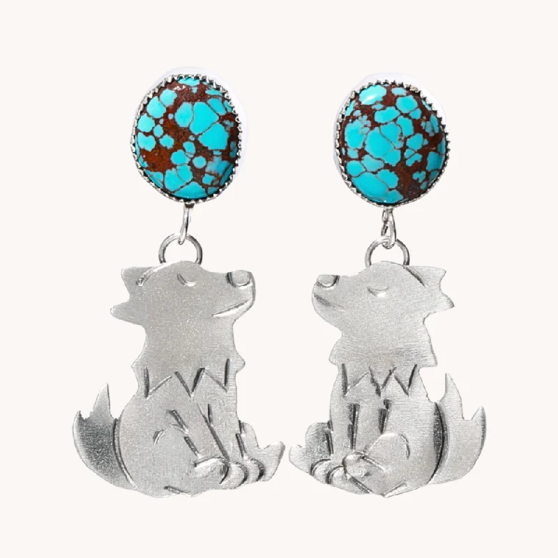 Sophisticated Drop Earrings for Elegant-Wolf Drop Earrings by Diego Cruz