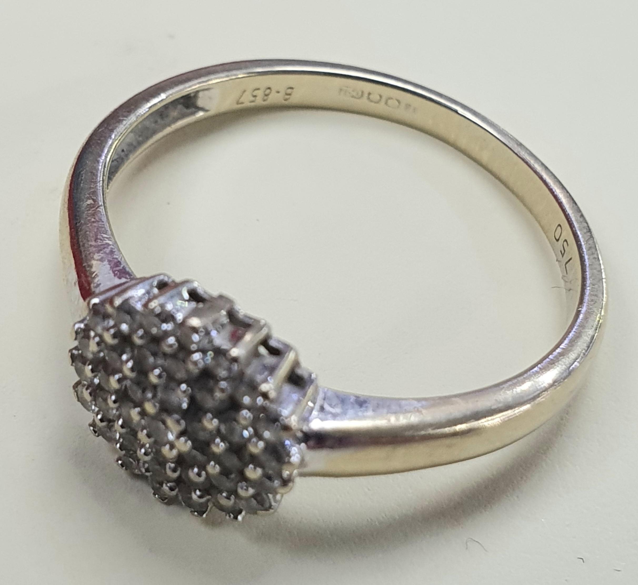 Rings perfect for trips with light design -18ct diamond white gold cluster Ring  - SIZE L- LEYLAND STORE