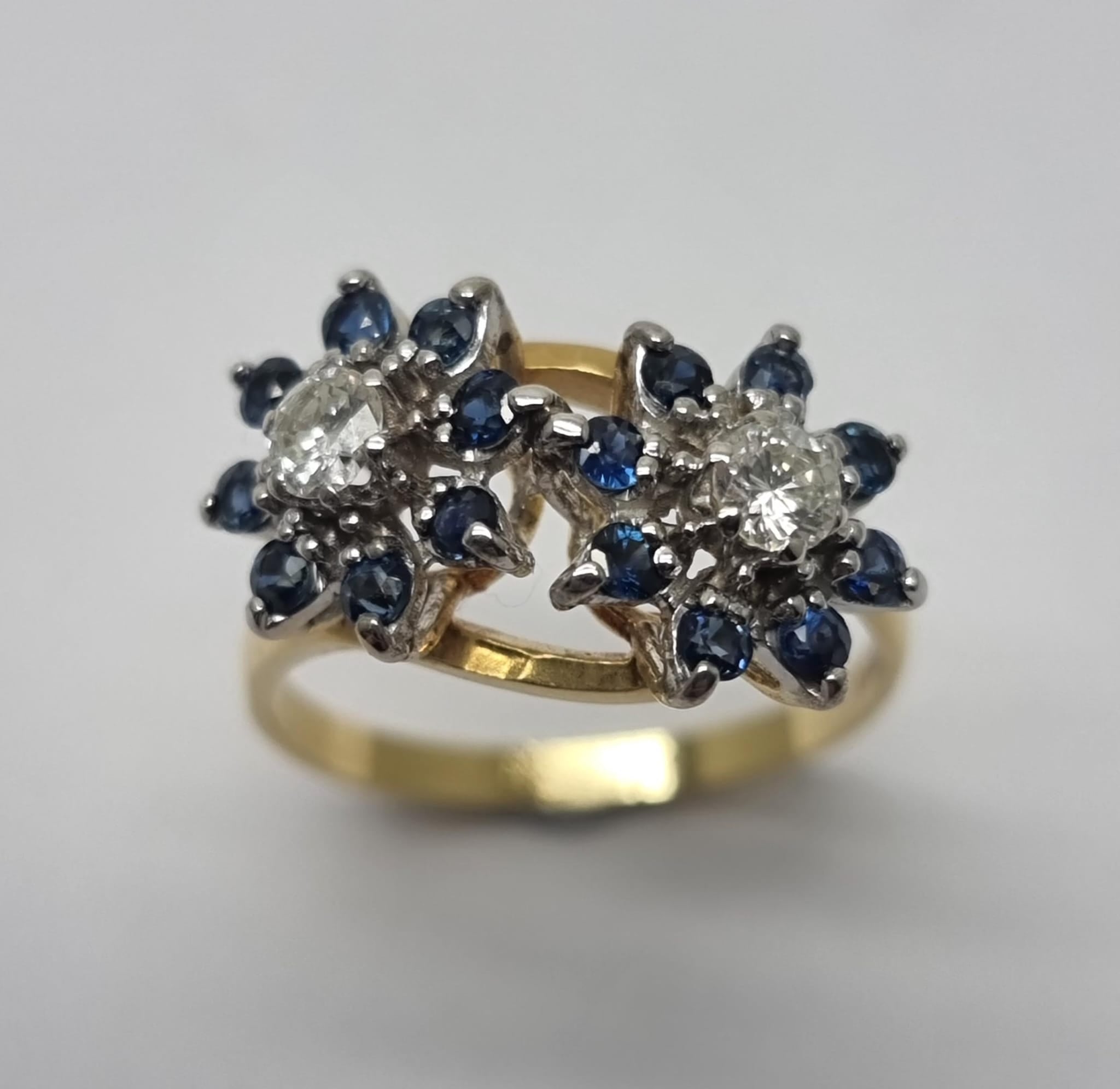 Rings featuring smoky quartz for subtle depth -18ct Gold 0.56ct Sapphire & 0.29ct Diamond Cluster Ring - Size O - RRP £1980