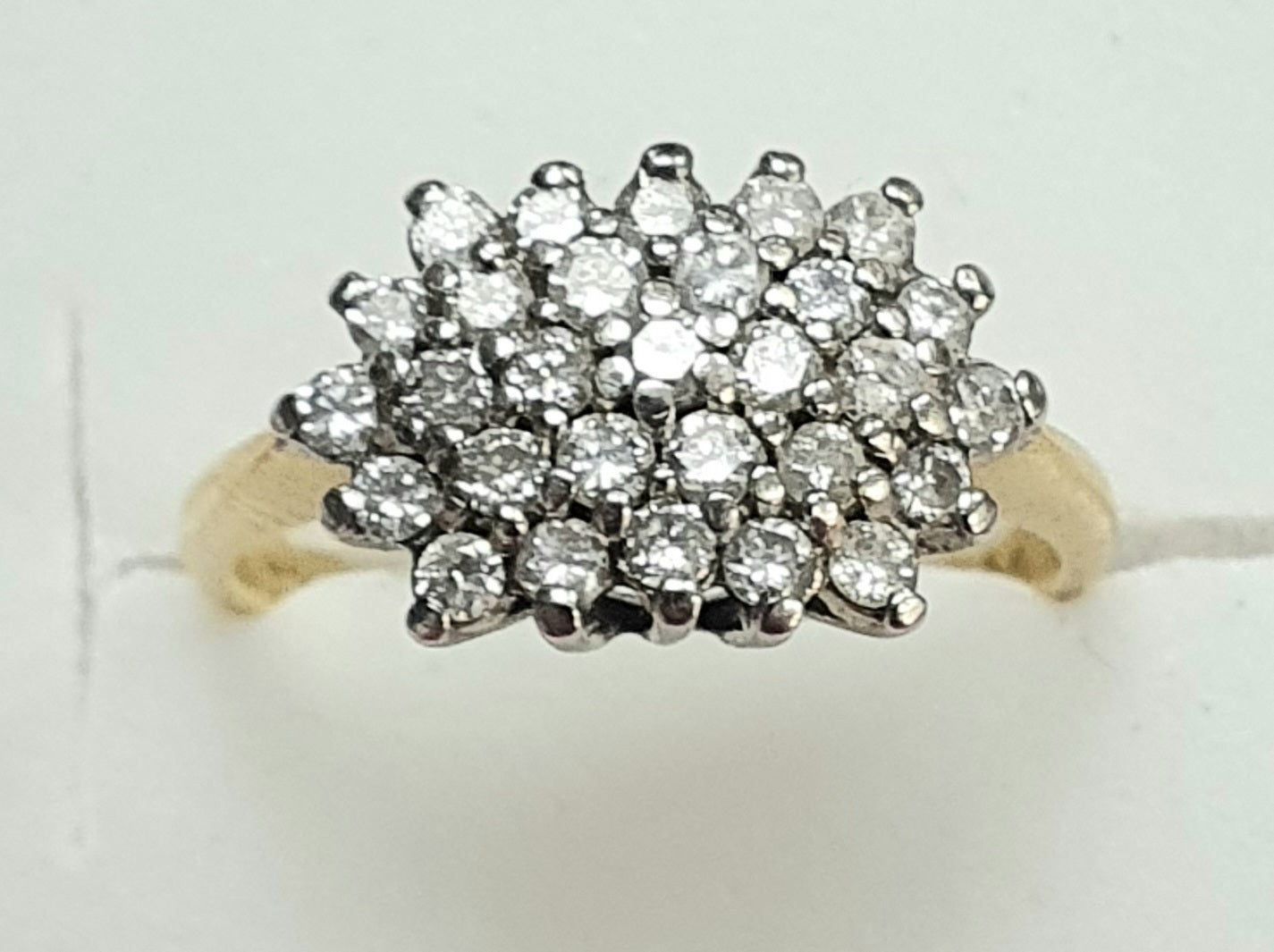 Striking rings with unique cuts for bold looks -9ct Gold Diamond Cluster Ring LEYLAND STORE