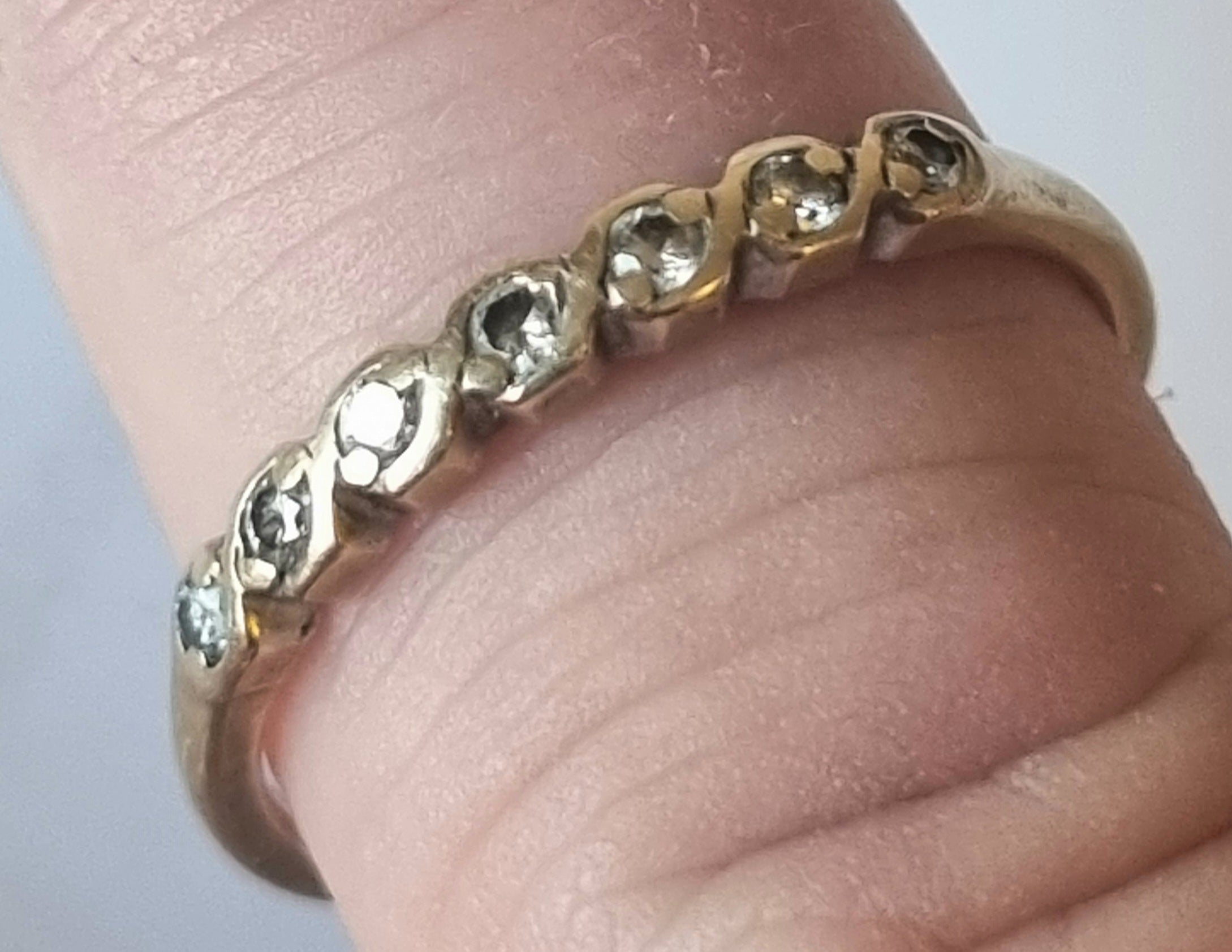 Layered rings designed for stacking with others -9ct gold diamond ring