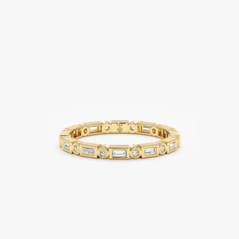 Commitment rings with sweet stones for promises -Bezel Diamond Eternity Ring, Tamia