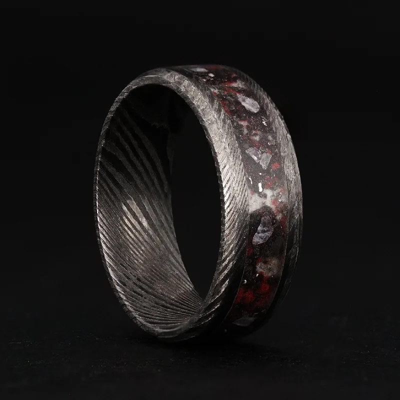 Slim rings ideal for delicate finger accents -Blood Moon Glowstone Ring