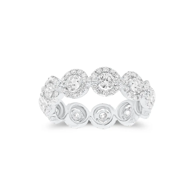 Rings featuring pearls for smooth timeless grace -Circular Diamond Eternity Ring