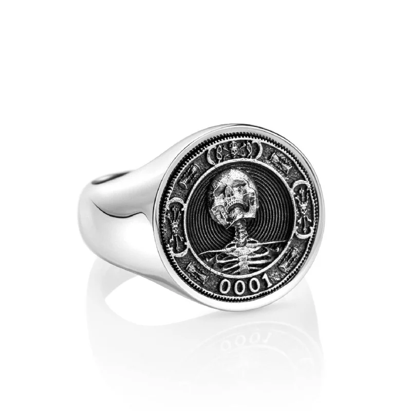 Gap rings with open bands for airiness -Memento Mori II | Silver