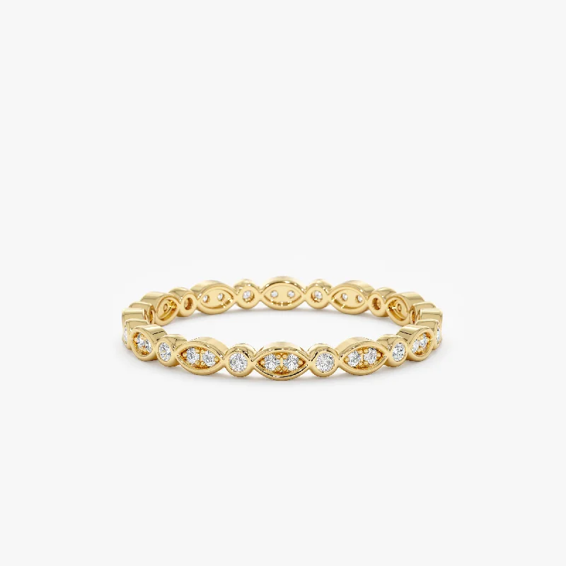 Classic rings featuring timeless designs for all ages -Diamond Art Deco Eternity Ring, Willow