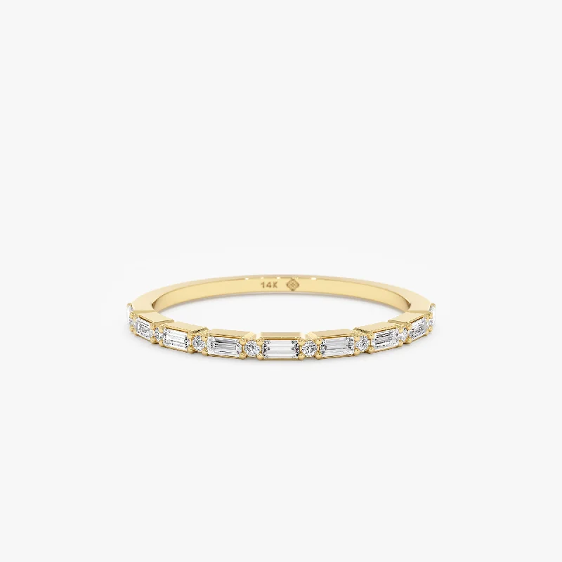 Rings inspired by forests with natural designs -Diamond Dot Dash Half Eternity Ring, Harper