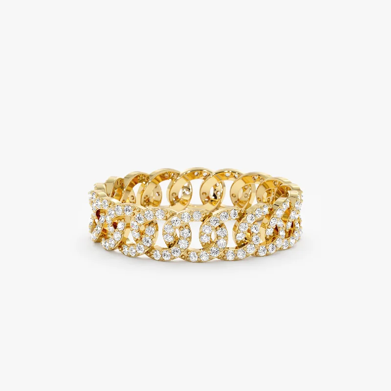 Rings inspired by forests with natural designs -Diamond Link Chain Eternity Ring, Cleo