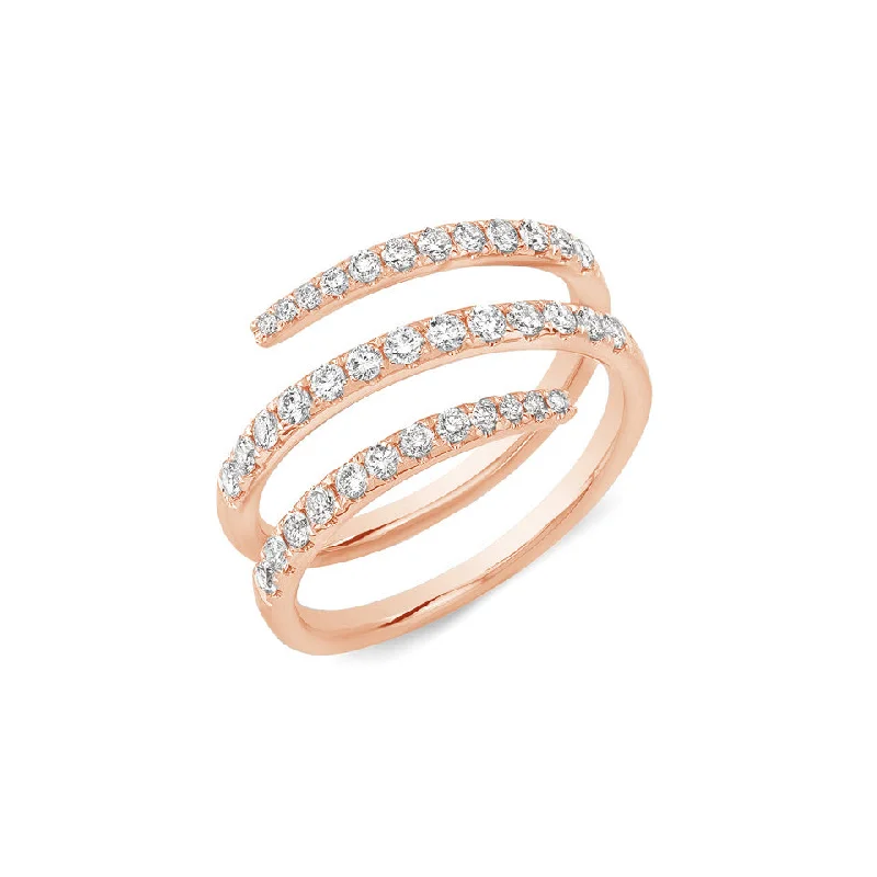 Party rings perfect for dazzling night events -Diamond Swirl Fashion Ring