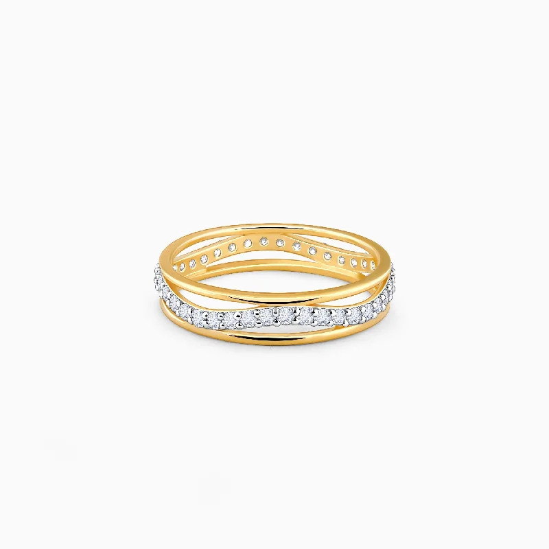 Commitment rings with sweet stones for promises -Gold Vesper Diamond Ring