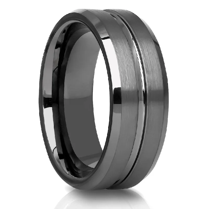 Cheap rings under ten dollars for quick buys -Gunmetal Tungsten Wedding Ring 8Mm Comfort Fit Anniversary Engagement Band