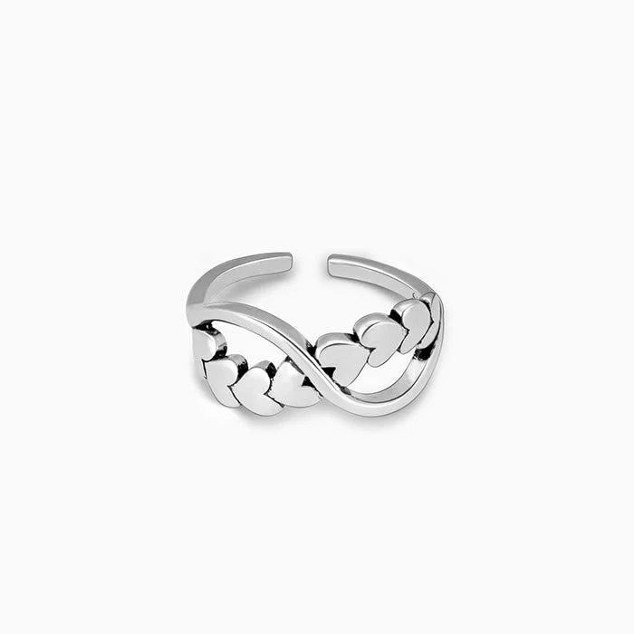 Cool rings with trendy shapes for youth -Silver Infinite Love Ring