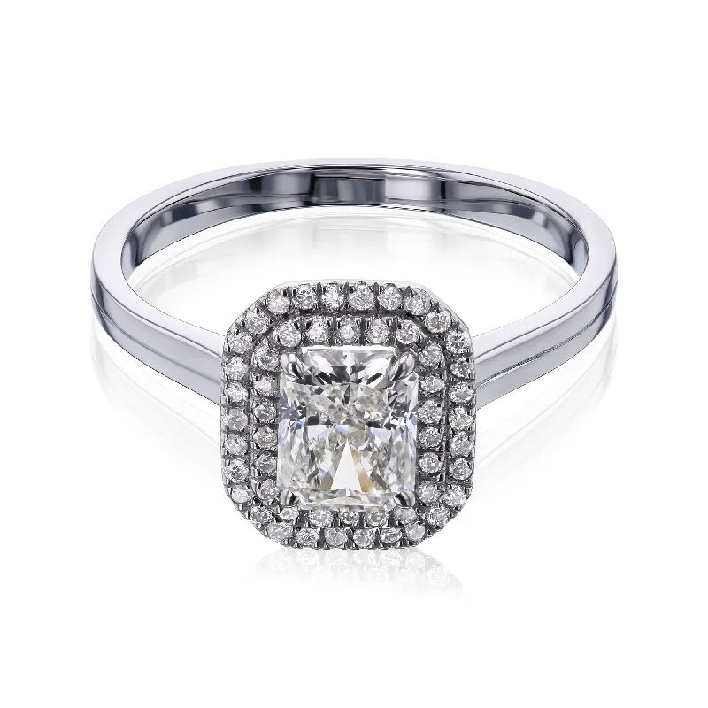 Stylish rings perfect for adding flair to outfits -Ingrid Diamond Double Halo (EGL Certified)