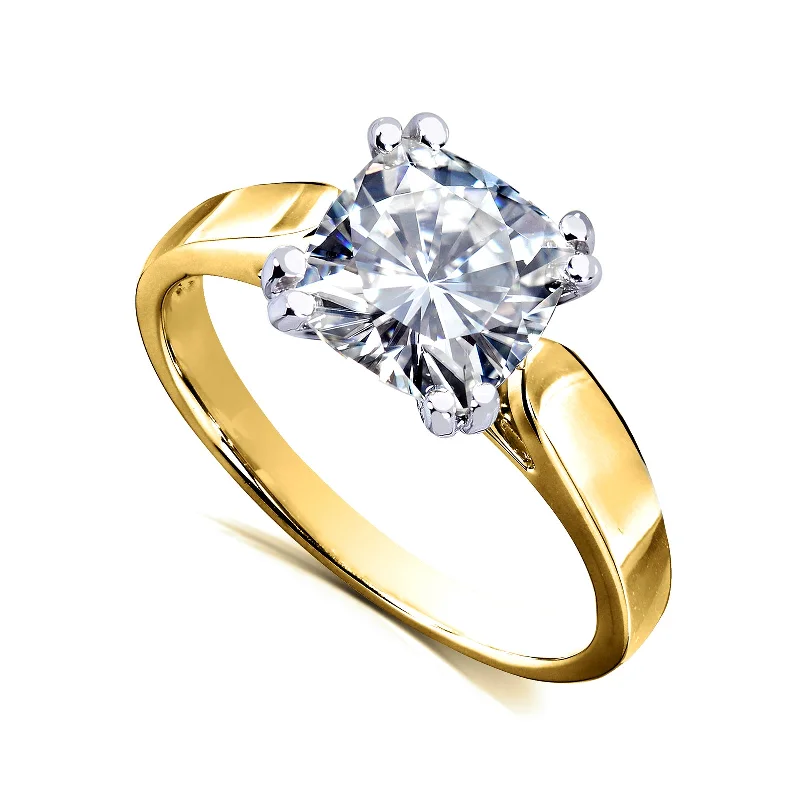 Rings perfect for mixing with thin stacks -Kobelli Grown - 2ct Cathedral Solitaire Lab Diamond Ring