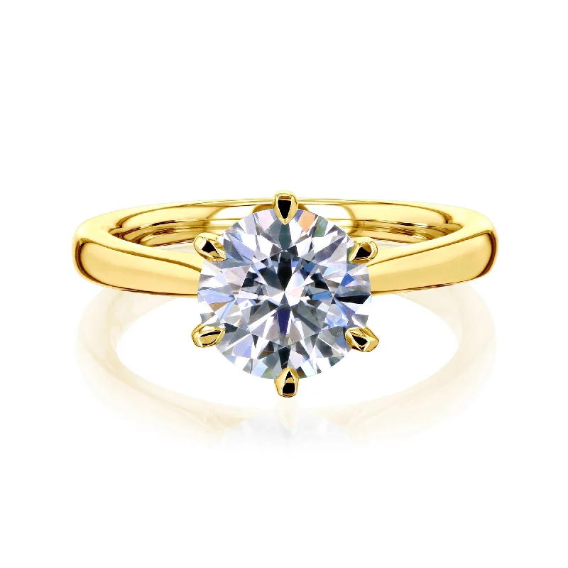 Classic rings featuring timeless designs for all ages -Kobelli Grown - 2ct Taper Solitaire Lab Diamond Ring