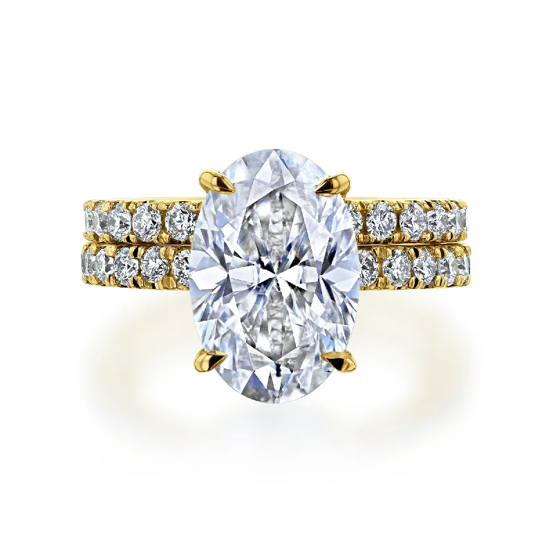 Glamorous rings showcasing brilliant oversized diamond stones -Kobelli Grown - Odette Bold Series Oval Halo Lab Diamond Bridal Set