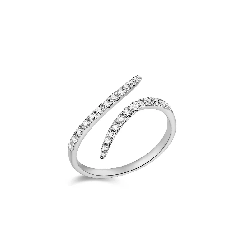 Layered rings designed for stacking with others -Petite Diamond Swirl Fashion Ring