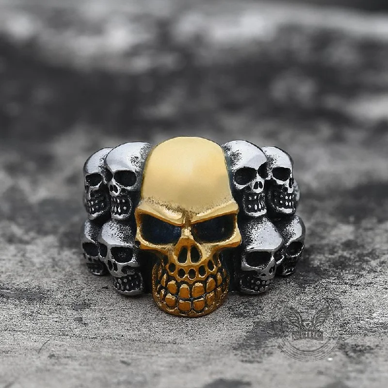 Rings featuring rose quartz for tender pink -Phantom Stainless Steel Skull Ring