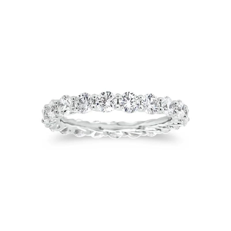 Rings perfect for trips with light design -Shared Prong-Set Diamond Eternity Band