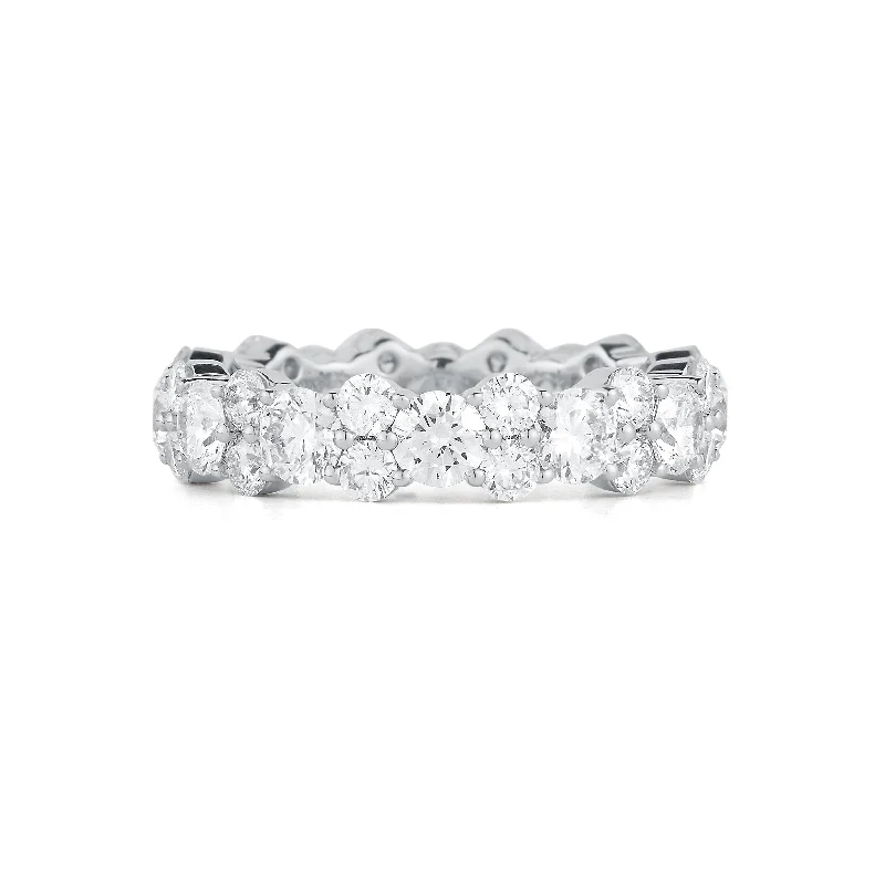 Rings perfect for youth with bright stones -Staggered Diamond Eternity Band