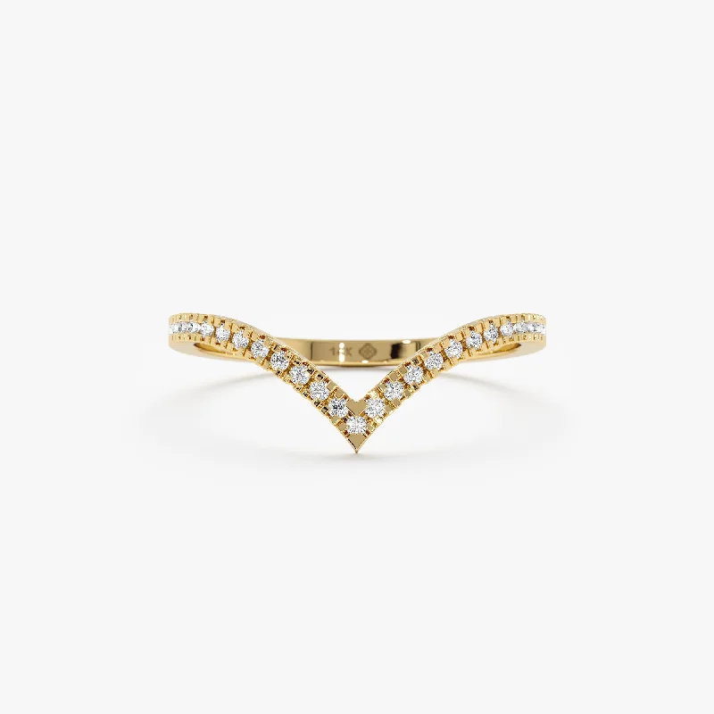 Stylish rings perfect for adding flair to outfits -V Shape Diamond Nesting Ring, Shaniqua