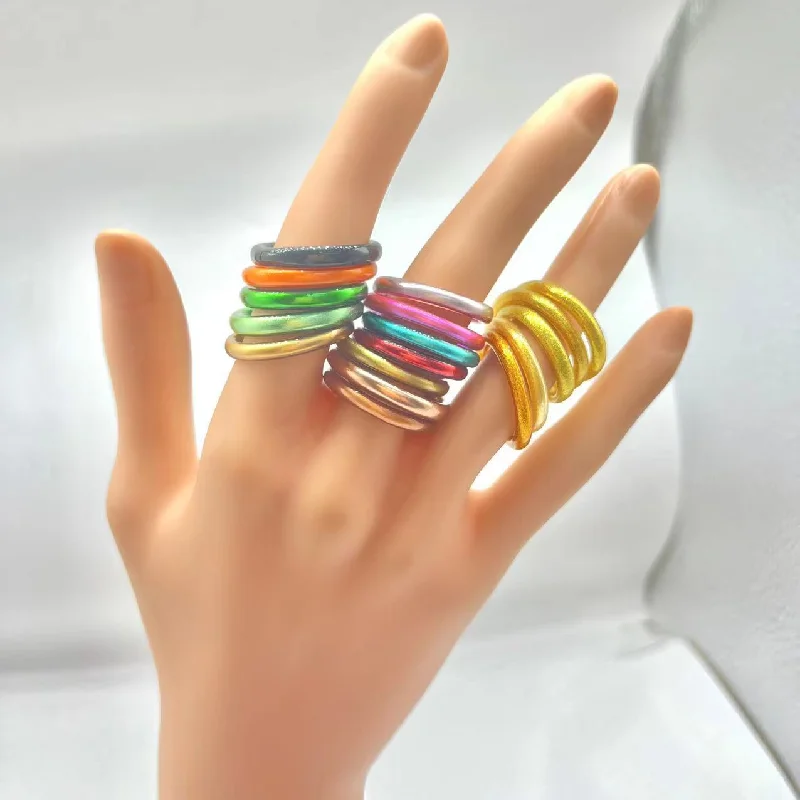 Cool rings with trendy shapes for youth -Wholesale 50PCS Silicone Rings