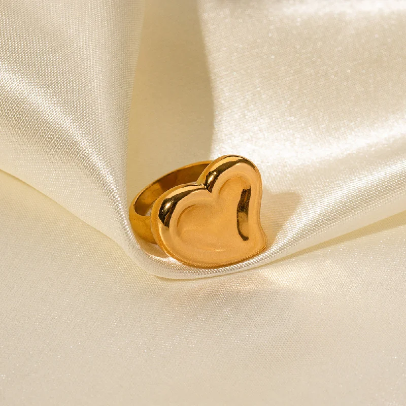 Rings made with lab stones for ethics -Wholesale New Arrival Love Stainless Steel Gold Plated Ring